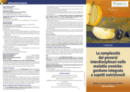 La complessit&agrave; dei percorsi interdisciplinari nelle malattie