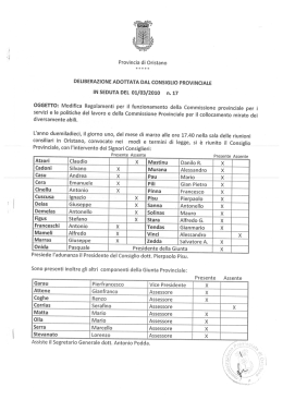 Deliberazione del Consiglio Provinciale n.17