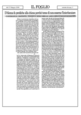 Il Foglio 27/05/2008 D`Alema fa prediche alla