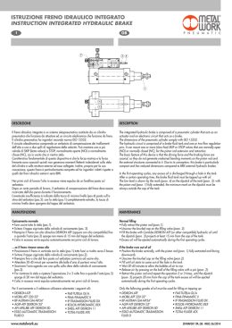 ISTRUZIONE FRENO IDRAULICO INTEGRATO