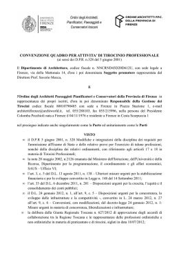 Convenzione quadro per attivit&agrave; di tirocinio professionale e