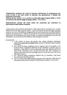 COSTI MINIMI - Ministero delle infrastrutture e dei trasporti