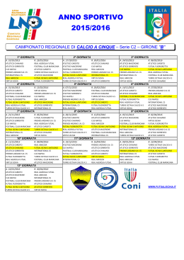 Calendario Girone B 2015/16