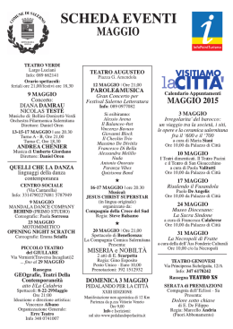 TEATRO VERDI Largo Luciani Info: 089 662141