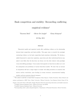 Bank competition and stability: Reconciling conflicting empirical