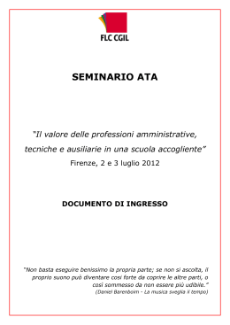 Seminario nazionale professioni ATA, Firenze 2-3 luglio
