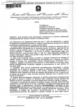 autorizzazioni all`esercizio di incarichi professionali extraistituzionali