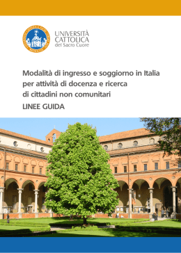 Modalit&agrave; di ingresso e soggiorno in Italia per attivit&agrave; di docenza e
