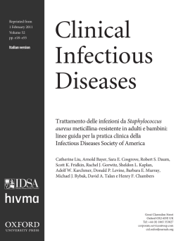 Trattamento delle infezioni da Staphylococcus aureus meticillina