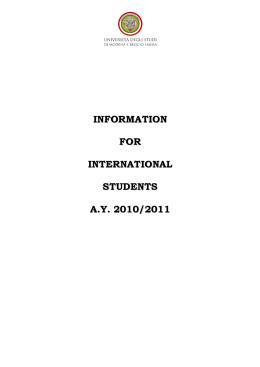Information for international students