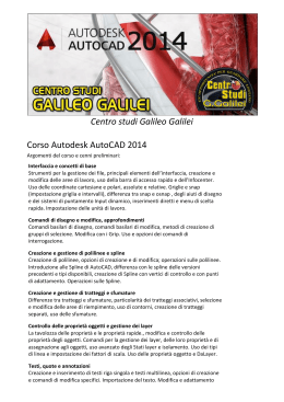 Centro studi Galileo Galilei Corso Autodesk AutoCAD 2014