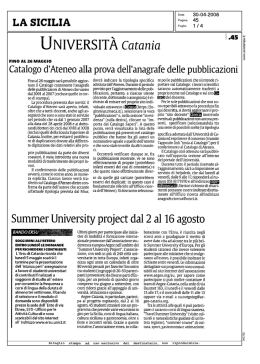 UNIVERSIT&Agrave; Catania