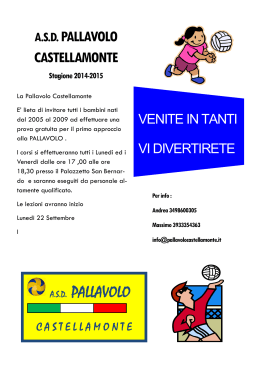 A.S.D. PALLAVOLO CASTELLAMONTE A.S.D. PALLAVOLO