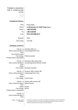Curriculum vitae - CampusNet - Universit&agrave; degli Studi di Torino