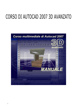Corso di Autocad 3D 2007 avanzato - Universit&agrave; degli Studi della