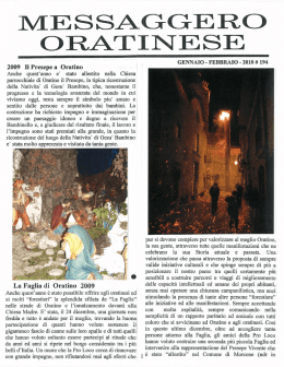 Jan/Feb 2010 - Messaggero Oratinese