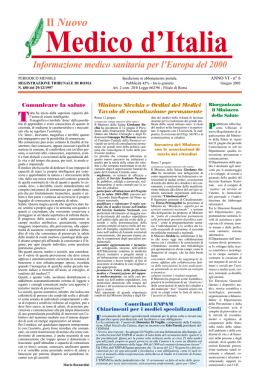 N&deg; 6 Giugno - Il Nuovo Medico d`Italia