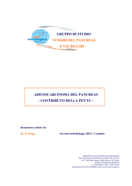 Adenocarcinoma del Pancreas. Contributo della PET/TC