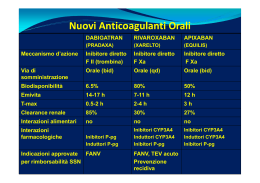 Nuovi Anticoagulanti Orali