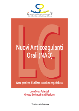 Nuovi Anticoagulanti Orali (NAO)