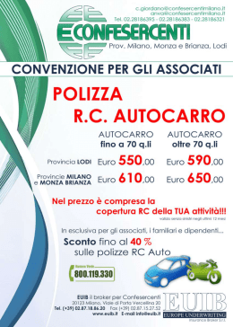 COVENZIONE PER GLI ASSOCIATI