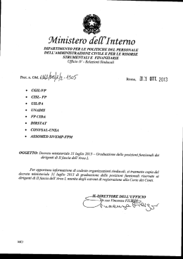 Mininterno-Graduazione delle posizioni funzionali dirigenti di II