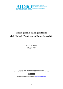 Linee guida sulla gestione dei diritti d`autore nelle universit&agrave; / AIDRO