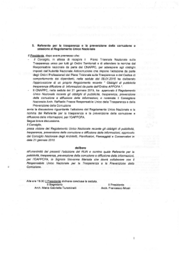 5. Referente per la trasparenza e la prevenzione della corruzione e