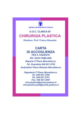 Chirurgia Plastica Carta di Accoglienza Reparto 9-2-15