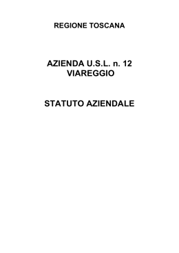 Statuto Aziendale - Azienda USL 12 Versilia