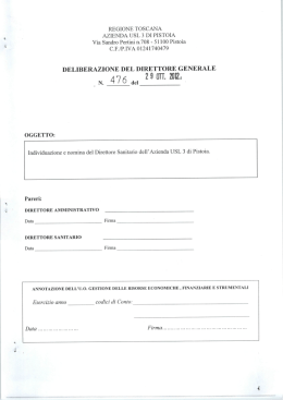 REGIONE TOSCANA AZIENDA USL 3 DI PISTOIA