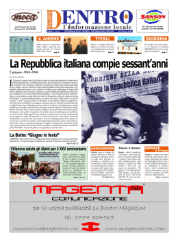 La Repubblica italiana compie sessant`anni