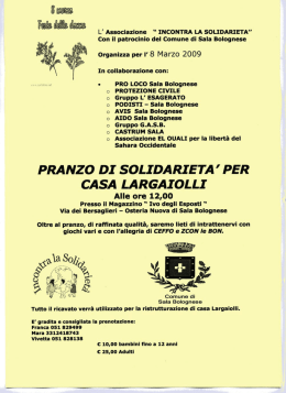 Organizza per I` 8 MEH`ZO 20U9