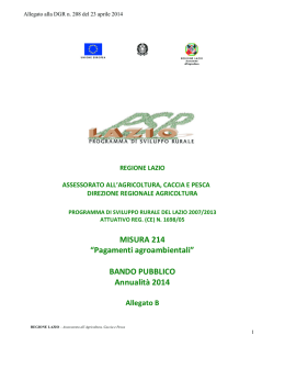 MISURA 214 - Agricoltura