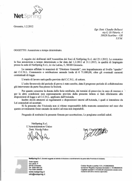 Assunzione tempo determinato direttore generale