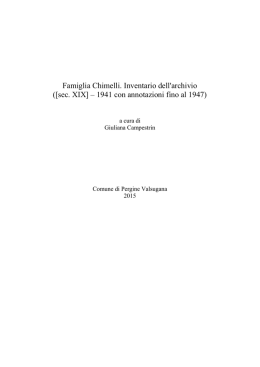 [sec. XIX] &ndash; 1941 con annotazioni fino al 1947