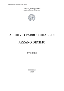 ARCHIVIO PARROCCHIALE DI AZZANO DECIMO