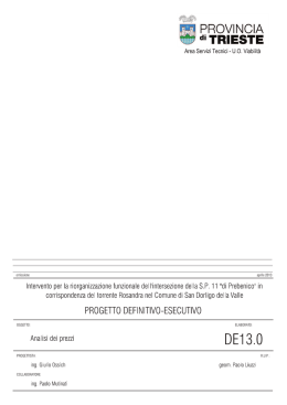 analisi dei prezzi - Provincia di Trieste