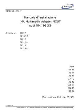 Manuale d` installazione IMA Multimedia Adapter MOST Audi MMI