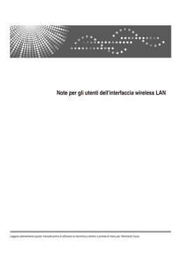 Note per gli utenti dell`interfaccia wireless LAN