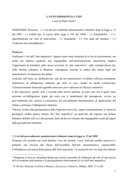 L`atto impositivo - Magistratura