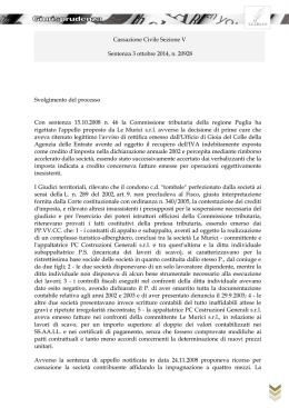 Sentenza della Corte Cassazione del 3 ottobre 2014, n