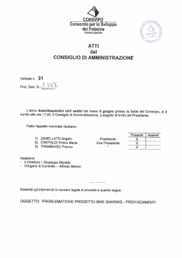 Delibera CdA n. 31 del 16.06.2015
