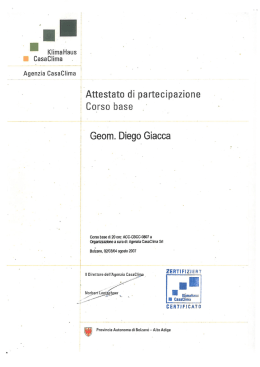 Attestato di partecipazione Corso base - Bio