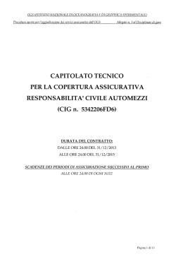 capitolato tecnico per la copertura assicurativa