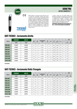 SERIE TR8 DATI TECNICI - Avviamento diretto DATI TECNICI