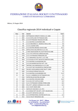 Classifiche regionali 2014 - FIHP Comitato Regionale Lombardia