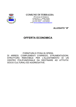 MODELLO OFFERTA ECONOMICA - ALL. B