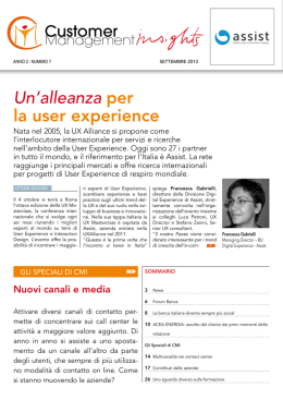 Un`alleanza per la user experience