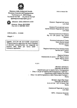Circolare del Ministero del Lavoro e delle Politiche Sociali n. 31 del